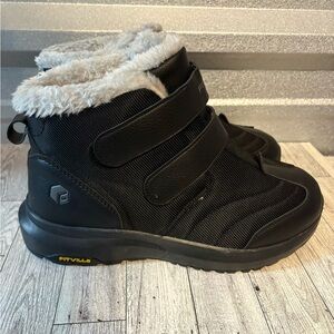 Cozy Black Kids Boots with Fur Lining